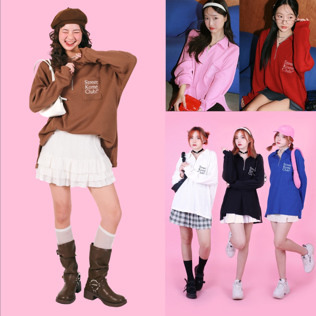 kome.offi เสื้อสเวตเตอร์ผ้าวาฟเฟิล รุ่น Waffle Sweater
