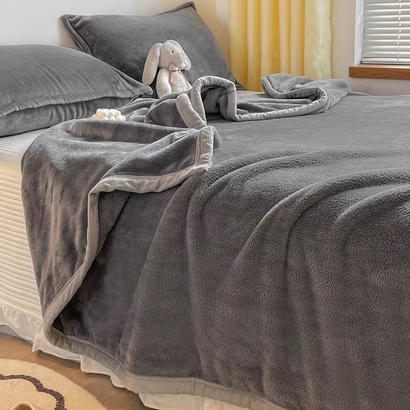 ผ้าห่ม ผ้าห่มนาโน 100x200/150x200/180x200cm ผ้าห่มนาโนสีพื้น นุ่มสบาย ขนแน่นเงาสวย รุ่นหนาเย็บขอบอย่างดี - รูปที่ 5
