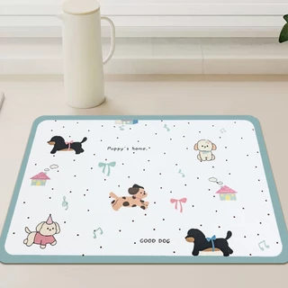 แผ่นเสื่อดูดซับน้ำสไตล์น่ารัก ลายการ์ตูน dry mat แผ่นรองจาน ที่้รองจาน แผ่นรองแก้ว กันลื่น