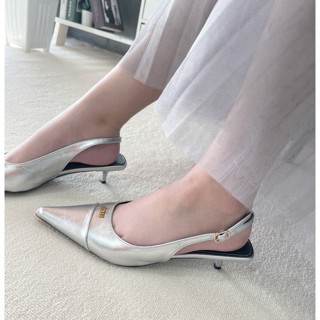 รองเท้ารัดส้น  หัวแหลมHigh Heels ส้นสูง 1นิ้ว รองเท้าKaimook sissy 3770-9