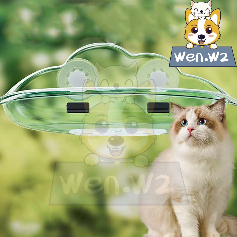 Wen.W2 เปลแมวติดกระจก สีใส  ที่นอนสัตว์เลี้ยง มีพร้อมส่ง Cloudsbed
