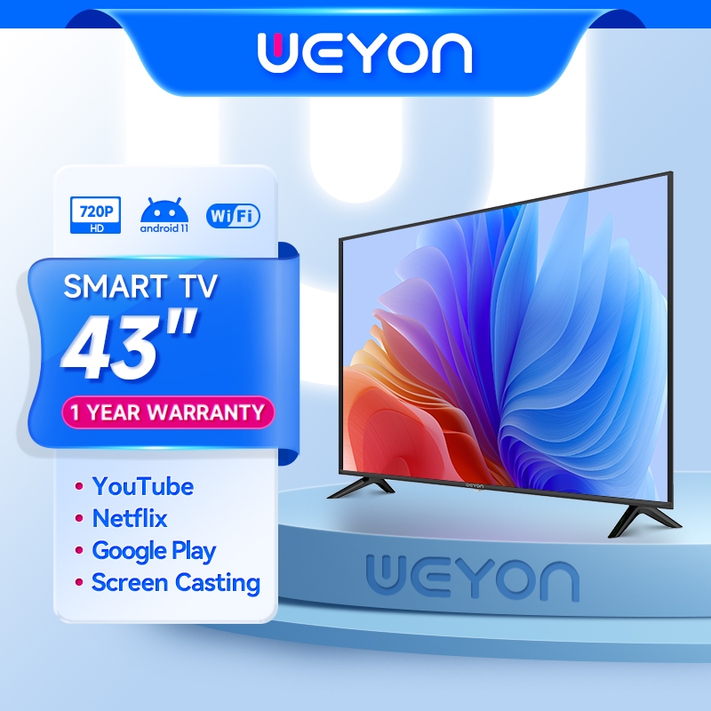 WEYON TV 43 นิ้ว Android TV 40 นิ้ว Smart TV Netflix YouTube สมาร์ททีวี Build in Wifi