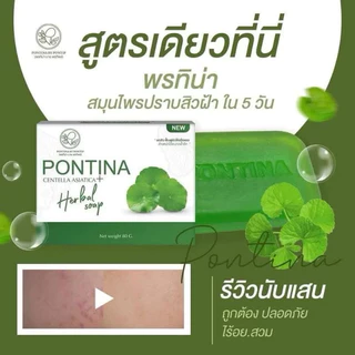 (สบู่ใบบัวบกพรทิน่าแพ็คเกจใหม่) ก้อนใหญ่จุใจ ขนาด 70 กรัม สบู่ลดสิวฝ้ากระ 💚🍀