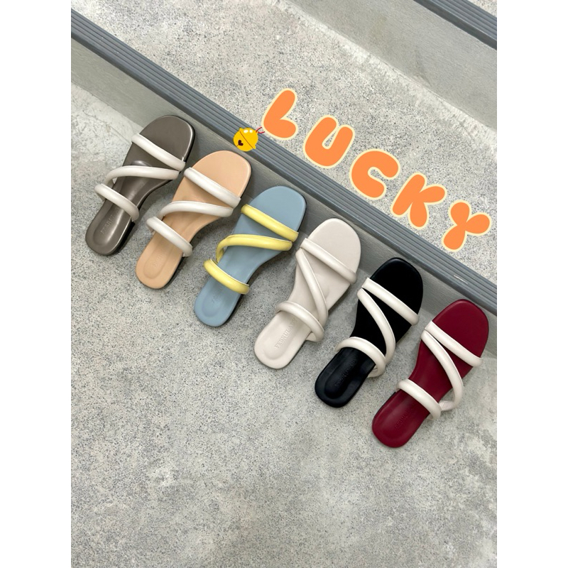 รุ่น lucky รองเท้าเส้นฟองน้ำนุ่มนิ่ม พร้อมส่ง februlady