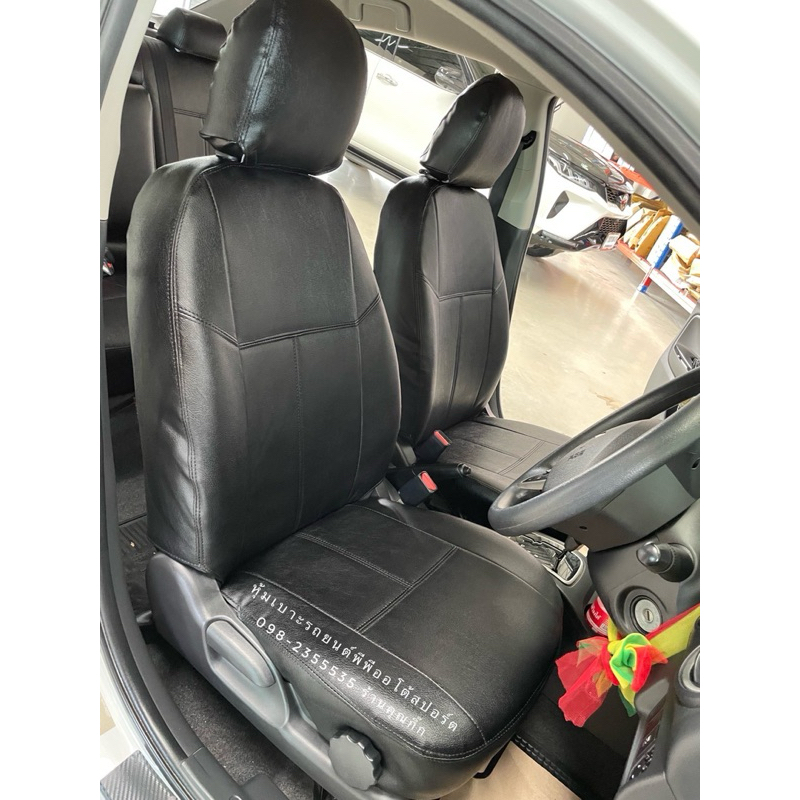 ชุดหุ้มเบาะสวมทับเข้ารูปตรงรุ่น Mitsubishi mirage ทุกปี ลายเรียบสีดำล้วน หุ้มเบาะพีพีออโต้สปอร์ต