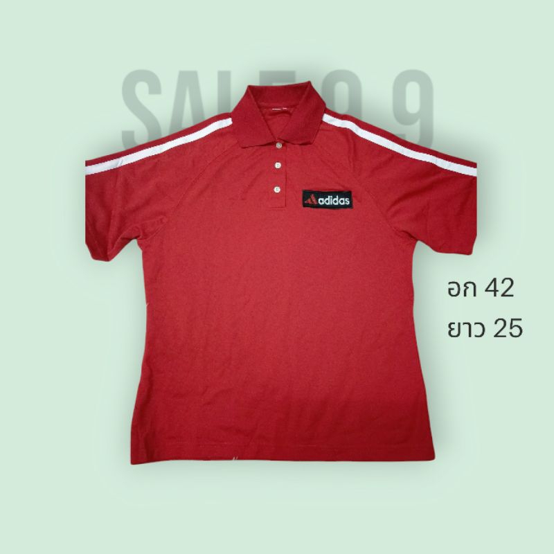 S323 เสื้อโปโลสีแดงแขนสั้น