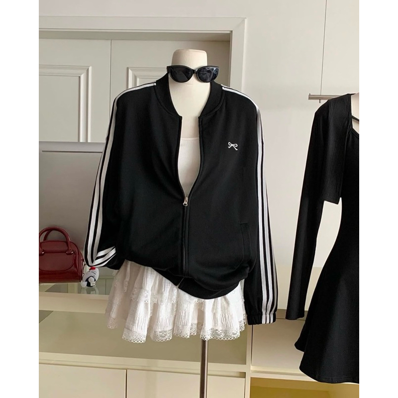 RARIS.CLOSET - Ribbon Embroidered Zipper Jacket