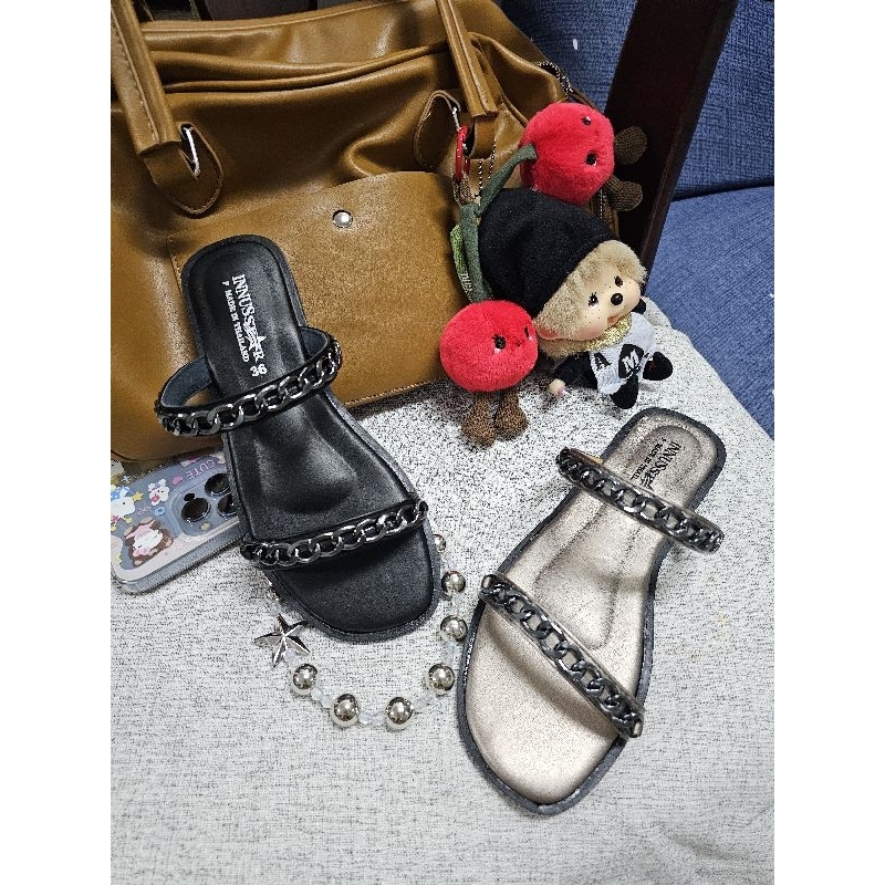 C0C0🔗BLACK🖤รองเท้าแฟชั่น โซ่สีดำ เท่เกิ้นน พร้อมส่ง