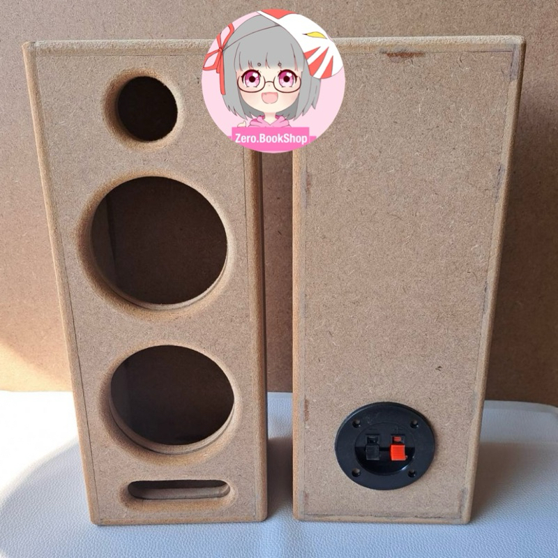 ตู้ลำโพงเสียงกลางDIY 4 นิ้ว 2 ดอก แหลม 2 นิ้ว 1 ดอก ,แท็ปลำโพงทรงกลม 2P (ราคาต่อ 1 ตู้) เสียงกลาง