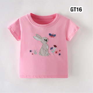 💥พร้อมส่งจากไทย💥GT16 เสื้อยืดแขนสั้น ปักลายน่ารัก ผ้าไม่หนา …