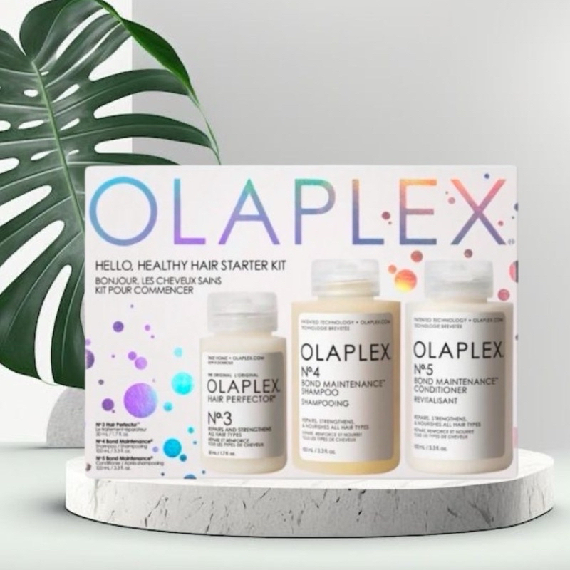OLAPLEX ชุดOLAPLEX Hello,Healthy Hair Kit 1 ชุด 4ชิ้น No.3,No.4,No.5 เปลี่ยนผมเสียให้ดูสุขภาพดีขึ้นท