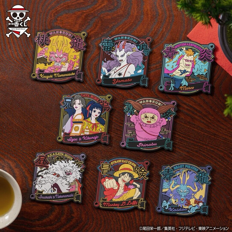 🔥พร้อมส่ง🔥ของสะสม อนิเมะ วันพีช | Ichiban Kuji One Piece EX Challenge! Hyakka Ryoran Onigashima Prize F Rubber Coaster