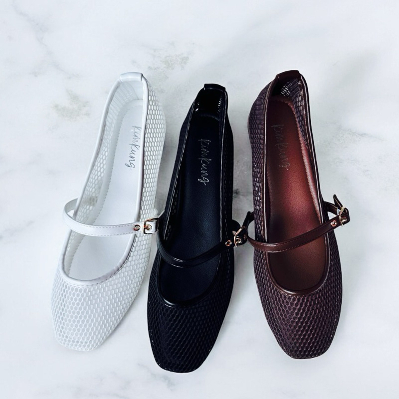 พร้อมส่ง Khloe flat รุ่นใหม่ KK1176 คัชชู แมรี่เจน maryjane ส้นแบน