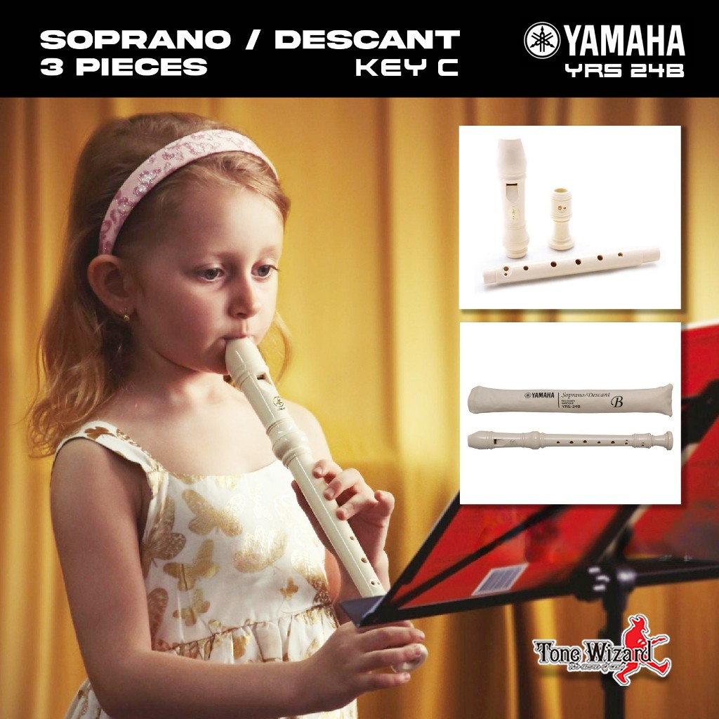 YAMAHA ขลุ่ย Recorder YRS 24B CR (แถมฟรี!!! ซองใส่ขลุ่ย) (190)