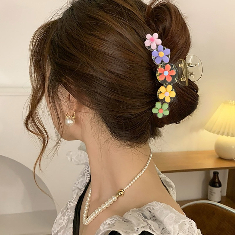 กิ๊บหนีบผม คาดผมแฟชั่น ลายดอกไม้ คละสีคละลาย