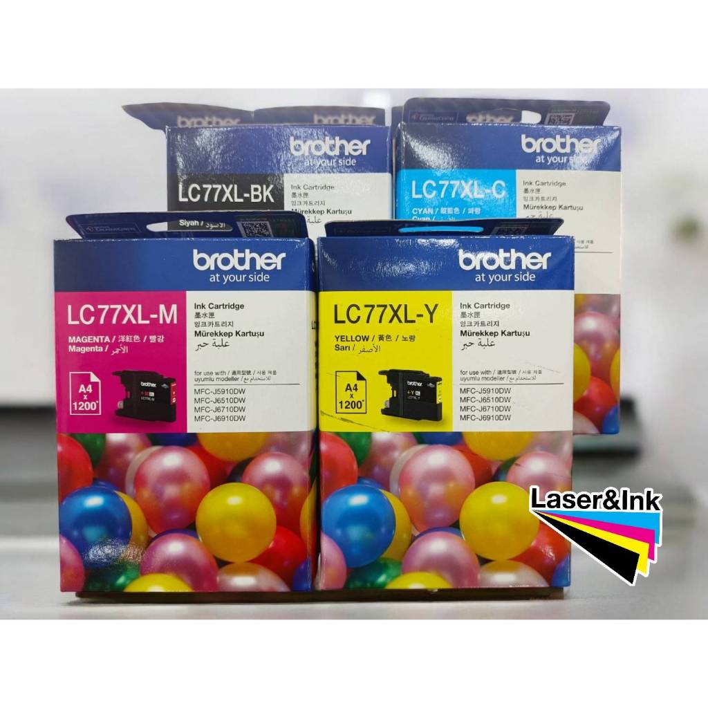 ตลับหมึกอิงค์เจ็ท Brother LC-77XL BK / C / M / Y