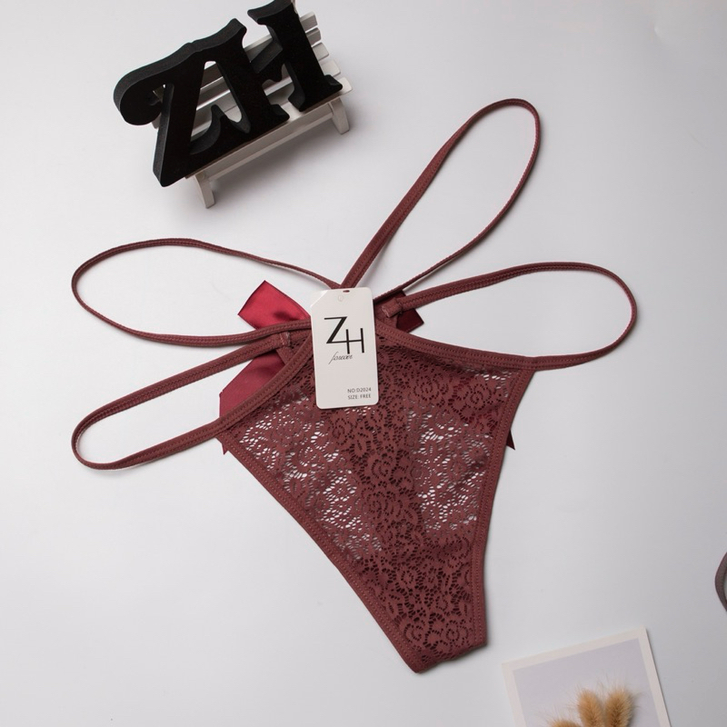 NO.D2024กางเกงชั้นในจีสตริงลูกไม้ บิกินี่หลังโบว์เซ็กซี่G-String - รูปที่ 5