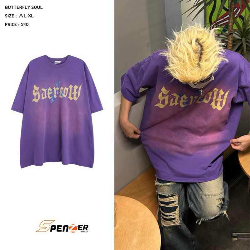 พร้อมส่ง] Spenzer.street | Butterfly soul🖤โอเวอร์ไซส์ เสื้อผ้าสตรีท เนื้อผ้าดี ทันกระแส unisex 2024 