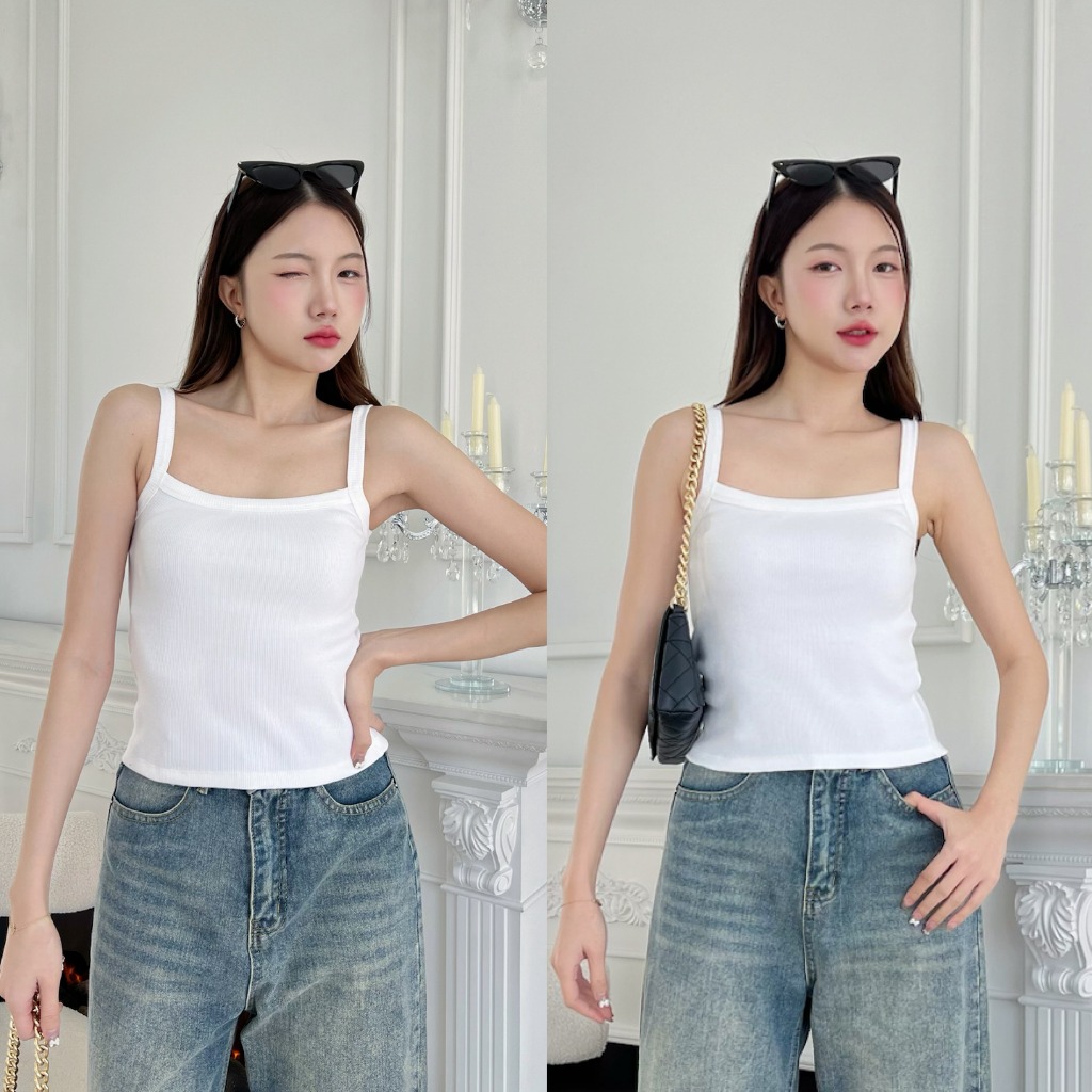 88story.th - Ami top พร้อมส่ง (มีหลายแบบ)เสื้อสายเดี่ยว ผ้าร่องคอตตอนผ้าหนานุ่มยืดหยุ่นได้ดี ทรงสวยงานดีมาก รูปที่ 6