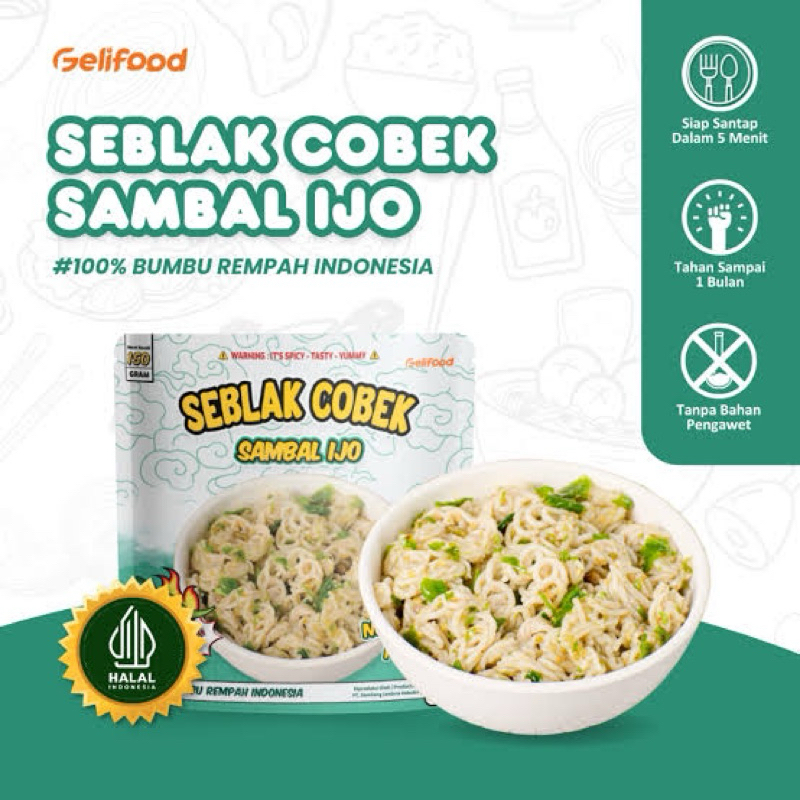 Indonesia Seblak Cobek Sambal Ijo Geli Food 150 gram