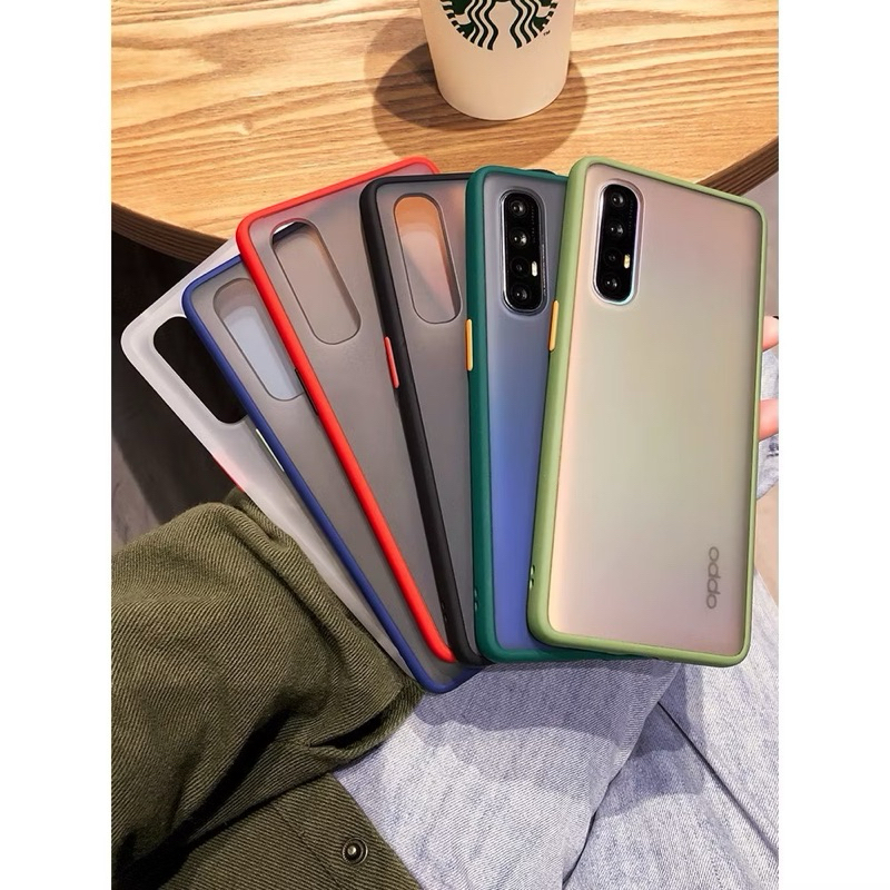 ส่งจากไทย ปุ่มสีผิวด้าน ขอบนิ่มหลังแข็ง สำหรับ OPPO Reno 3Pro พร้อมส่ง