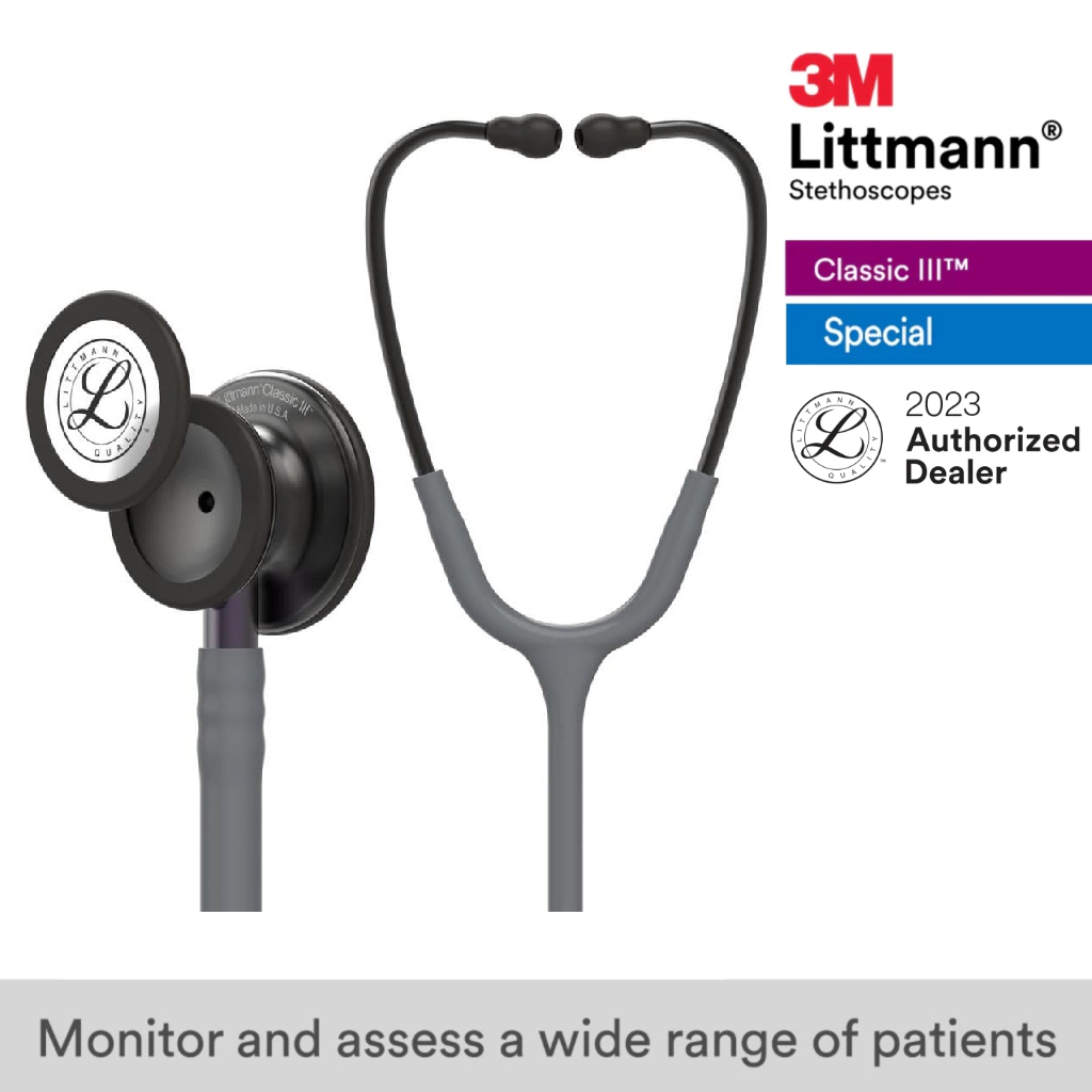 3M Littmann Classic III 27 inch, #5873 (Gray Tube, Smoke-Finish Chestpiece Violet Gray Stem)