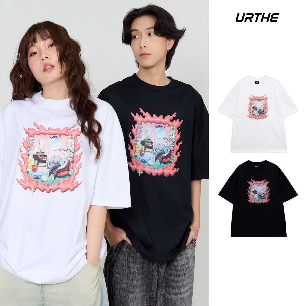 URTHE - เสื้อยืด Oversize เเขนสั้น Col. FUR24 รุ่น EMPTY SPACE