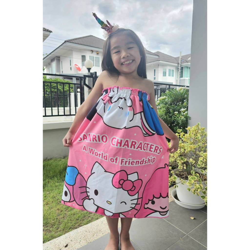 398 Lucky Store กระโจมอก ผ้าขนหนู ซาริโอ เด็กโต 5-15 ขวบ พร้อมส่ง ผ้าหนา - รูปที่ 6