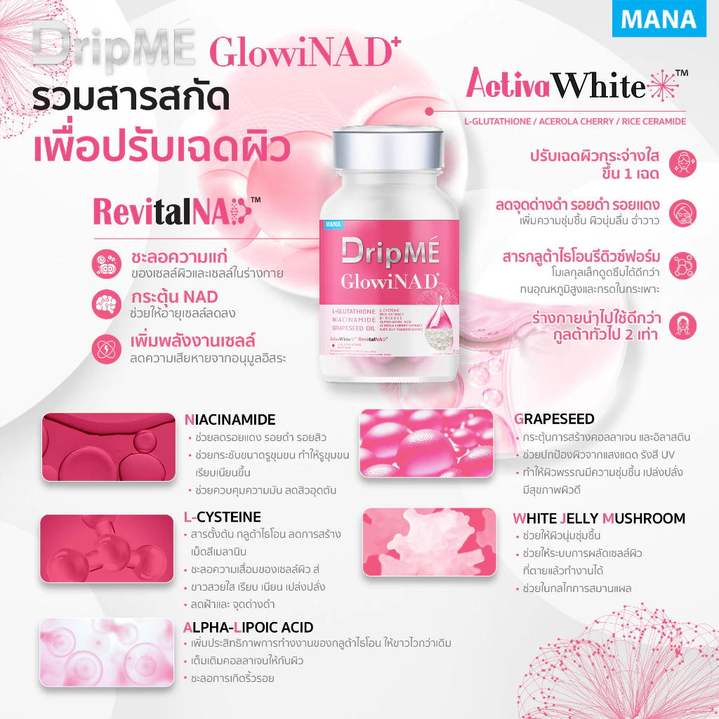 MANA DripME GlowiNAD+ มานา ดริปเม่ โกลว์ บำรุงผิว thumbnail 4