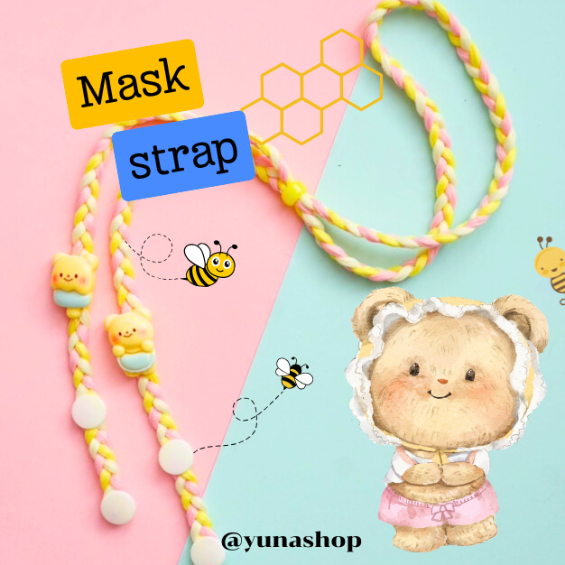 YUNA สายคล้องแมส bear น้องเนE สายคล้องแมสเชือก