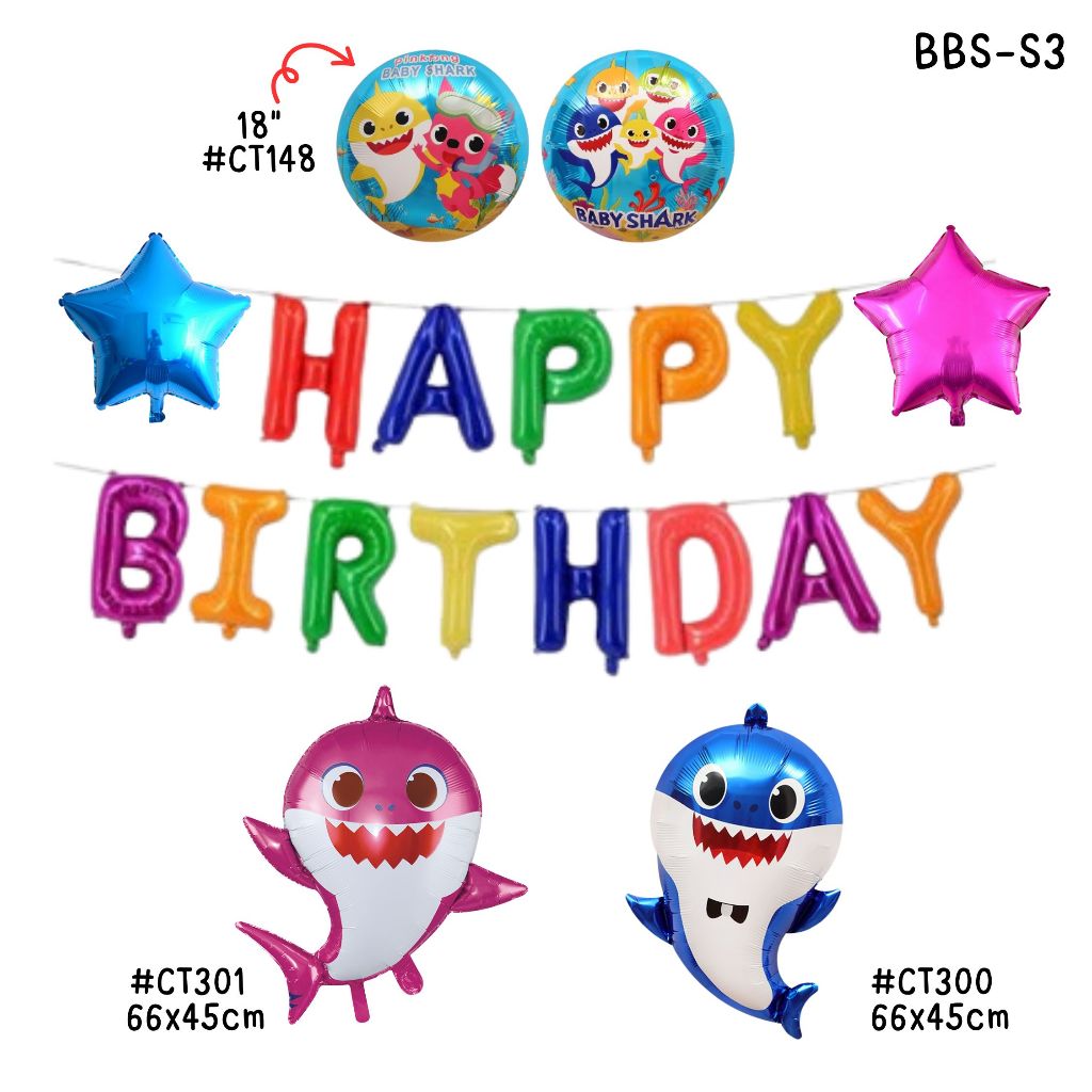 ลูกโป่งปลาฉลาม ลูกโป่งเบบี้ชาร์ค Baby Shark balloons