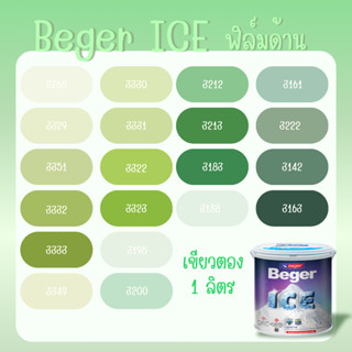 Beger ICE ไอซ์  สีเขียวตอง ด้าน ขนาด 1 ลิตร Beger ICE สีทาภา…