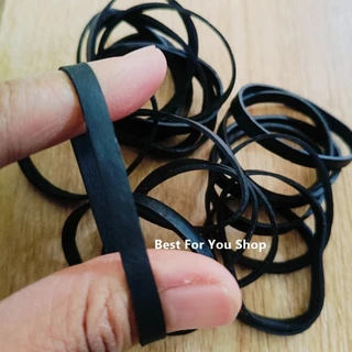 หนังยาง สีดำ เส้นใหญ่ SP ความหนา 0.5 cm (แพ็ค 20 เส้น) สำหรับรัดของ แข็งแรงมาก ทนทาน ยืดหยุ่นดี Black rubber band
