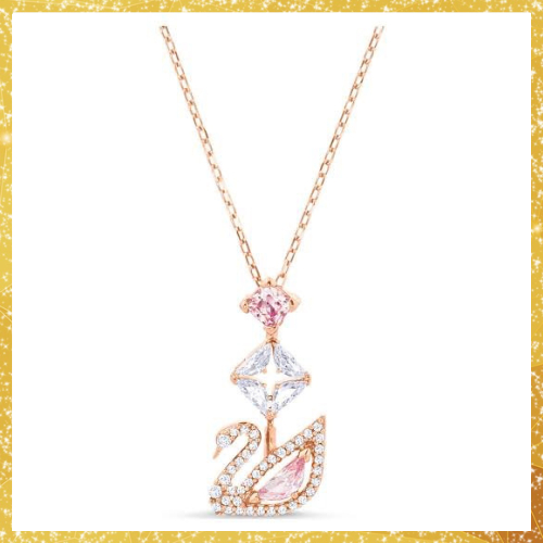 สร้อยคอจี้ Swan หงส์ชมพูห้อย สร้อยคอพร้อมจี้ผู้หญิง  ของขวัญสำหรับคนพิเศษ พร้อมส่ง
