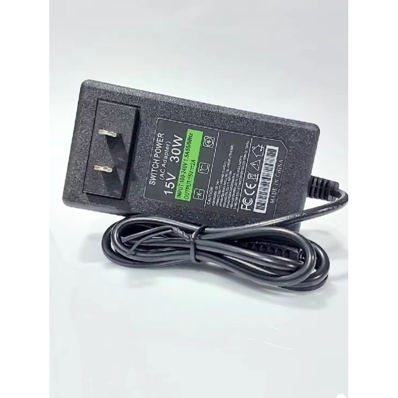 สายชาร์จ15v2aสำหรับตู้ลำโพงแบบลากตู้ลำโพงบลูธูทและแอมป์จิ๋วDC15v2A