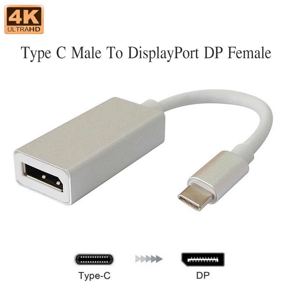 USB 3.1 Type C Male To DisplayPort DP Female 4K HDTV Digital Converter Adapter Cable
