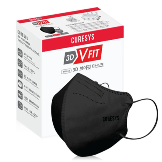 CURESYS 3D V Fit Mask หน้ากากอนามัย 20ชิ้น/กล่อง *สีดำ