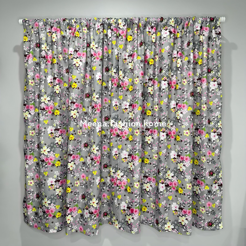 แนะนำ ผ้าม่าน ผ้าม่านหน้าต่าง สอดลวดสลิง(ลายดอกวินเทจ)🌺น่ารัก ลดราคาพิเศษถูกสุดๆ ขนาด110x130cm. สินค้าพร้อมส่ง📦 ราคาพิเศษ มีเก็บเงินปลายทาง