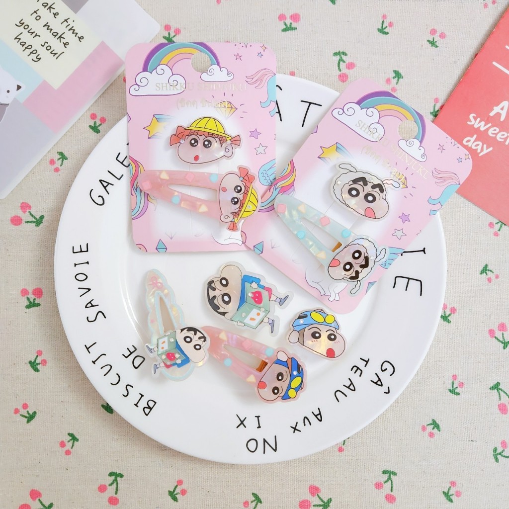 C130 กิ๊บติดผมเเฟชั่นลายชินจังแพค 2 ชิ้น (ส่งจากไทย)