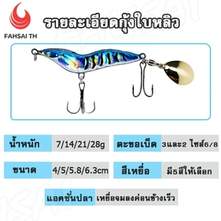เหยื่อตกปลา กุ้งใบหลิว ตา3D เป็นเหยื่อนักล่าปลากระสูบ กะพงและปลาล่าเหยื่อทั่วไป ขนาด7/14/21/28g