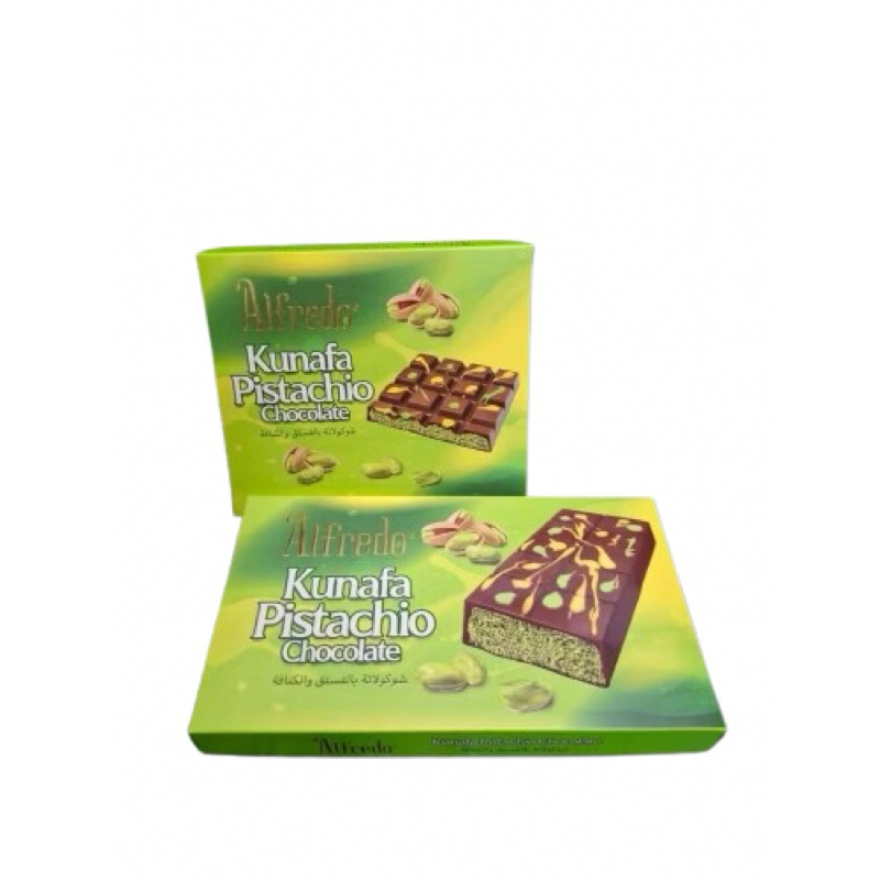 Alfredo Kunafa Pistachio Chocolate ช็อกโกแลตดูไบ มี 2 ขนาด มีฮาลาล สินค้าจากมาเลเซีย