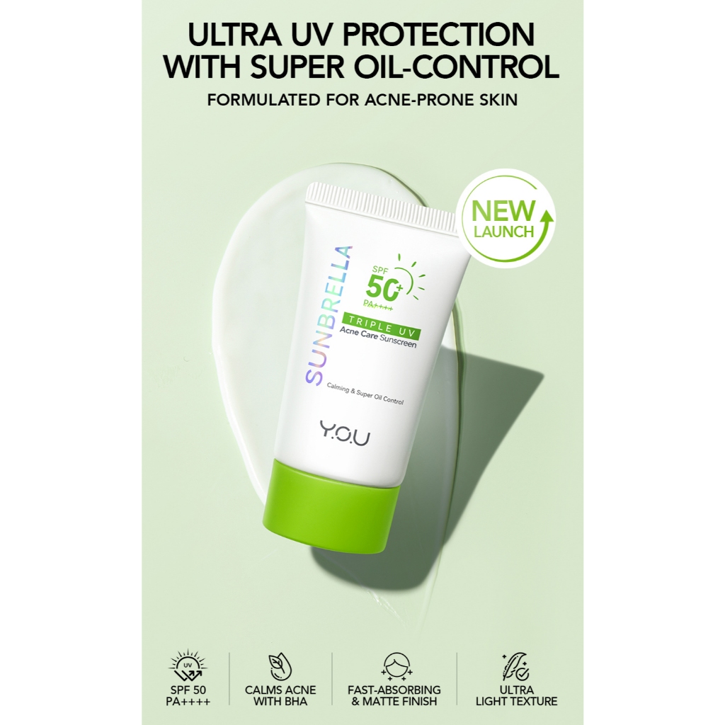 Y.O.U Acne Sunscreen (30g) ยู ครีมกันแดดดูแลสิวที่เบาสบายเป็นพิเศษและสดชื่น — صورة 3