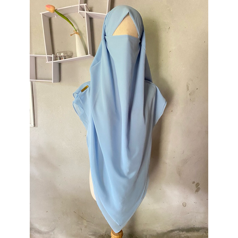 khimar(ผ้าคลุมชีฟองสวมสองชั้นปิดหน้าในตัวทรงฝรั่งเศษอาหรับ)