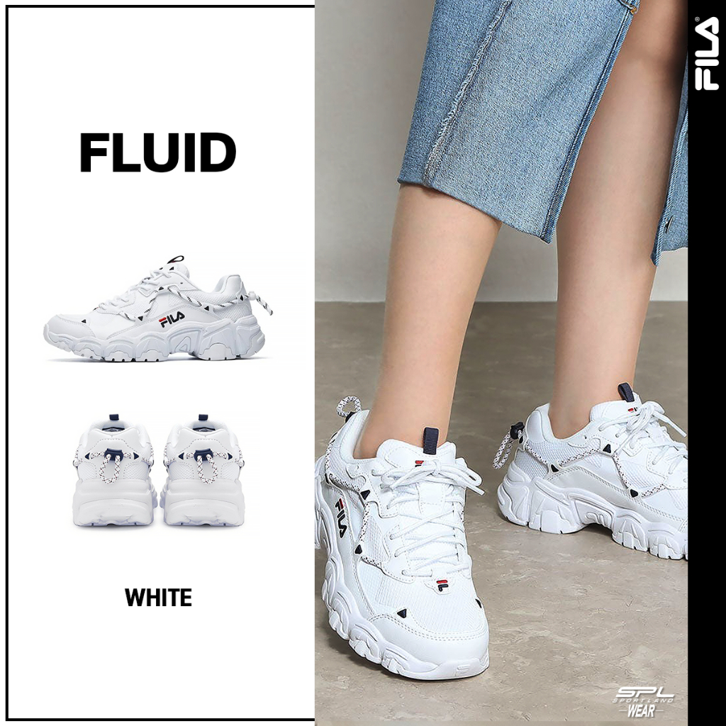 Fila รองเท้าฟีล่า รองเท้าผ้าใบ Unisex Fluid 1JM01248D WHT(2990)