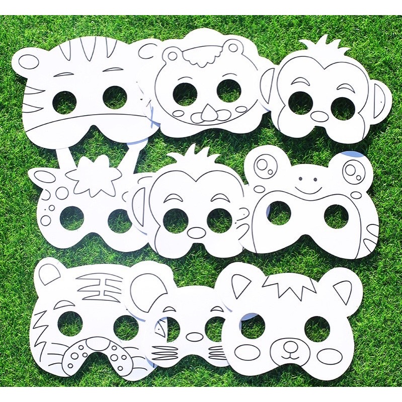 GTRmall(1512) หน้ากากระบายสี หน้ากาก DIY ของเล่นเสริมพัฒนาการ