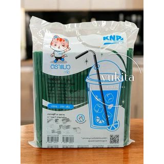(1ห่อ) หลอดงอ 8 มิล 250 เส้น **ตราแมว ไม่หุ้มฟิล์ม หลอดพลาสติก หลอดอนามัย หลายสี