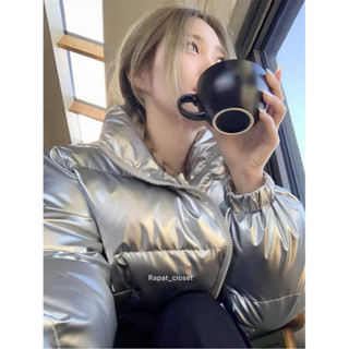👽New Metallic Puffer👽 พร้อมส่ง เสื้อกันหนาวเสื้อโค้ท พัฟเฟอร…