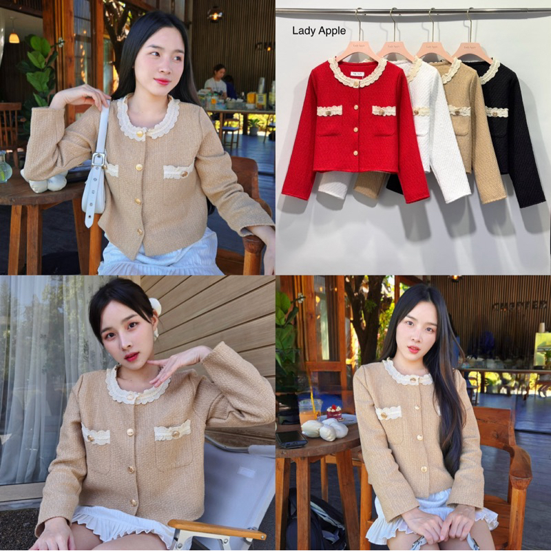 เสื้อแขนยาวทวิตรหัส77เสื้ิอคลุมแขนยาวทวิตงานป้ายLadyapple