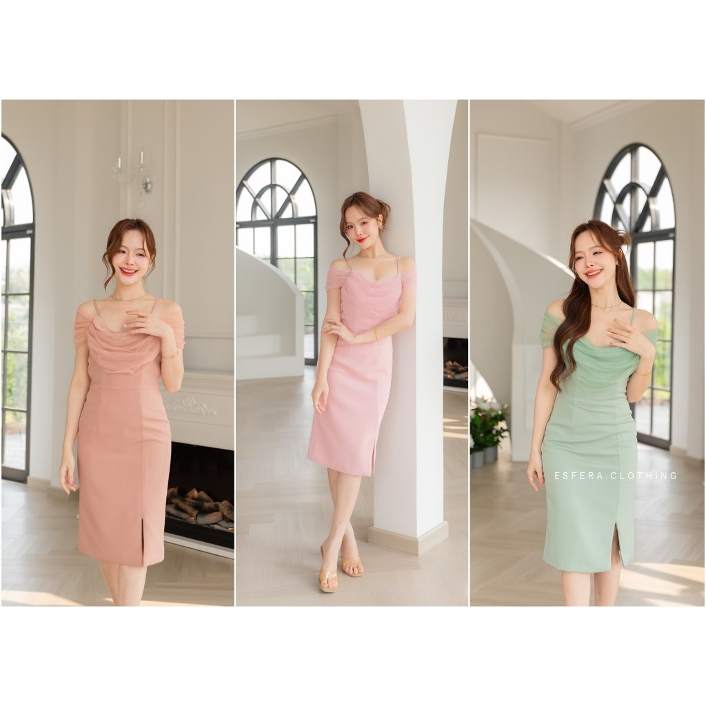 ESFERA-DR25-01 Salisa Nana Dress-เดรสสายเดี่ยวออกงาน