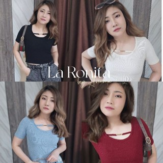 LA Ronita 🎠 ติดแกรมสุดๆ✨️✨️ แขนสั้นคอกลมที่ดูแพง ผ้าเด้ง